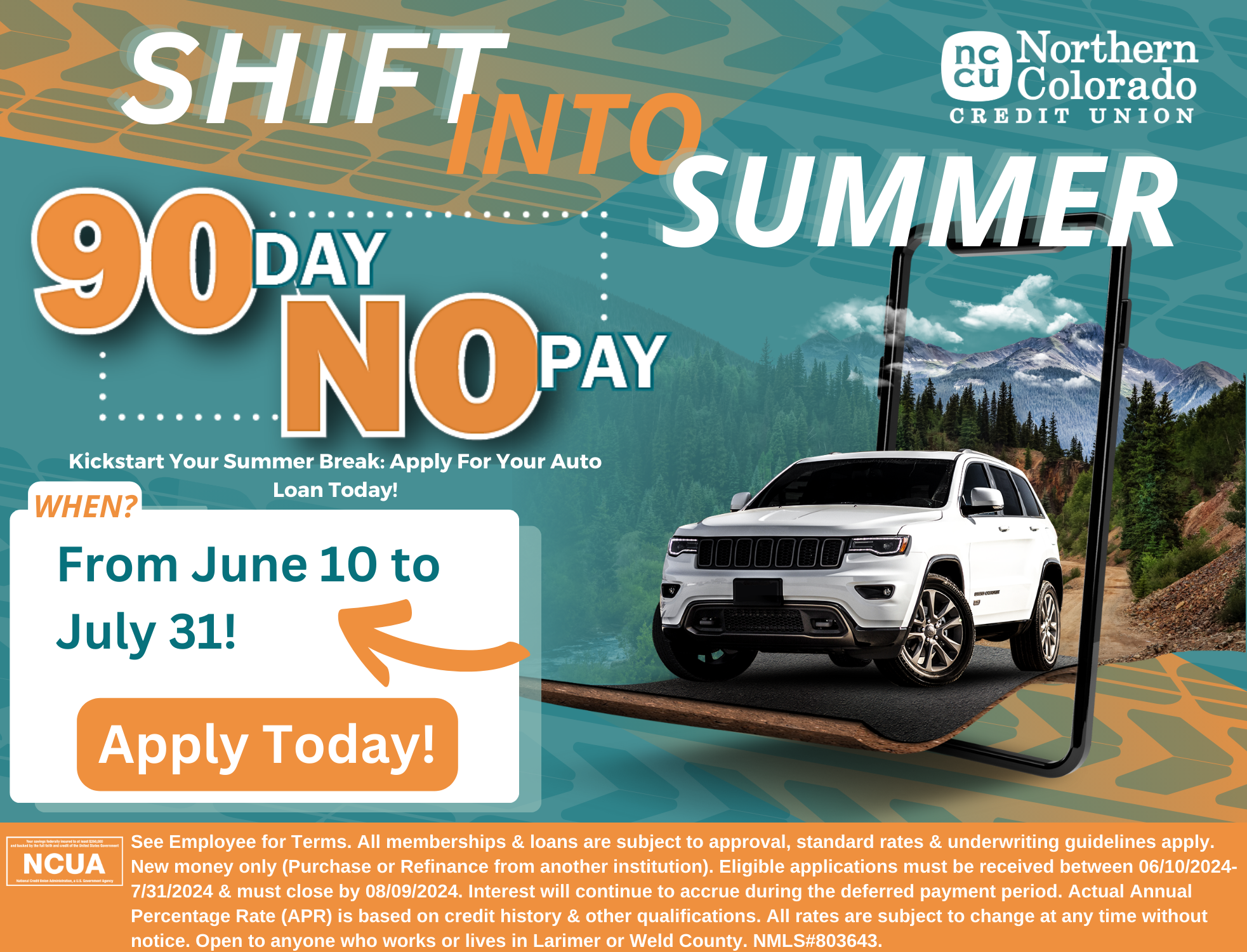 90 Day No Pay! - Northern Colorado Credit Union : Northern Colorado Credit  Union